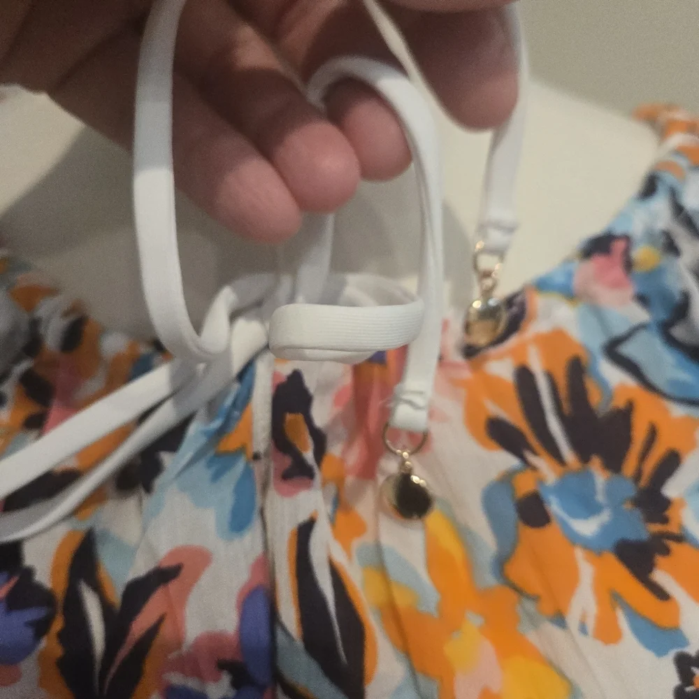 Anne Cole V-neck Front Tie Floral Swim Cover-up In Size XS